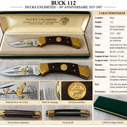 Buck 112 Ducks Unlimited - 50e anniversaire 1937-1987 - coffret d'origine