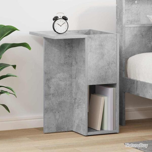 Table d'appoint, panneau de bois, gris b�ton, pour le salon, 35 � 40 � 55 cm