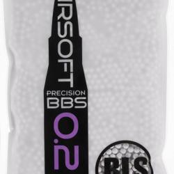 Billes airsoft BLS STD 6 mm 0,20 g blanches Blanc
