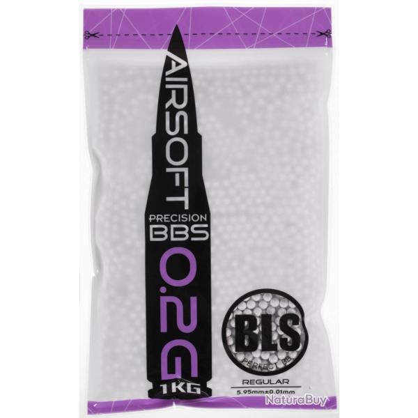Billes airsoft BLS STD 6 mm 0,20 g blanches Blanc