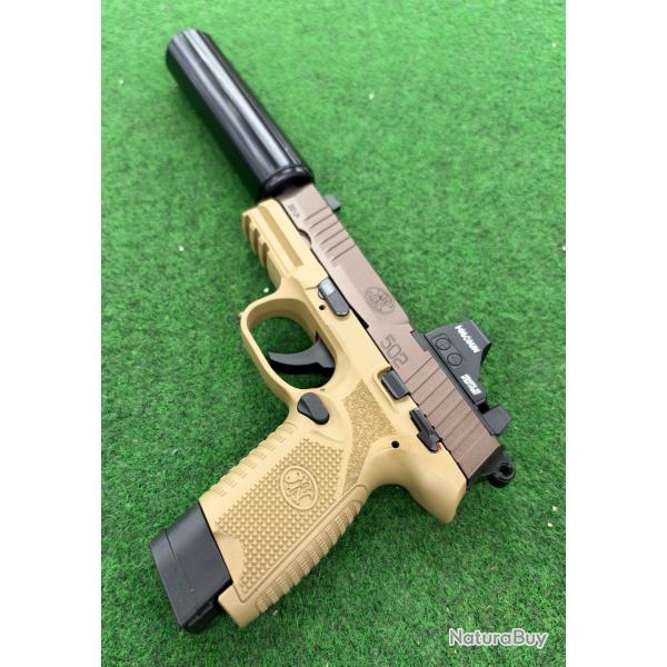 MAGNIFIQUE FN 502 TAN 22LR + HOLOSUN HS407K + SAK
