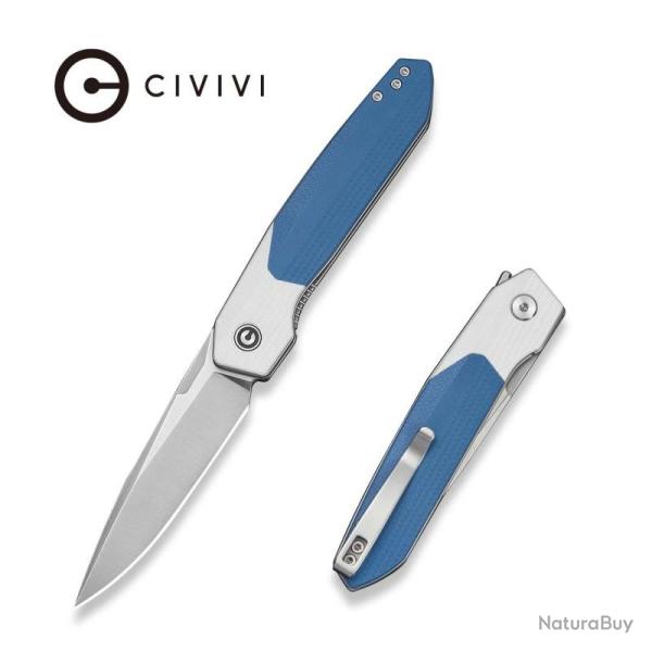 Couteau Pliant Civivi Brr15 Light Lame Acier Nitro-V Manche G10 Blanc/Bleu liner lock CIVC250631