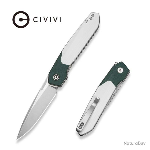 Couteau Pliant Civivi Brr15 Light Lame Acier Nitro-V Manche G10 Vert/Blanc liner lock CIVC250634