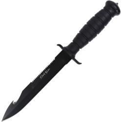 Couteau V Nives Black Rambo Savage Lame Acier D2 Manche FRN/TPR &Eacute;tui Aiguiseur Int&eacute;gr&eacute; VNIFB32FPBBK
