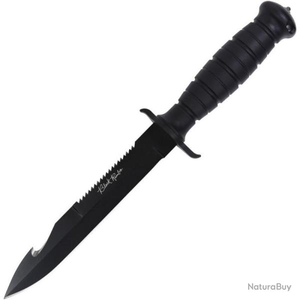 Couteau V Nives Black Rambo Savage Lame Acier D2 Manche FRN/TPR �tui Aiguiseur Int�gr� VNIFB32FPBBK