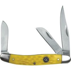Couteau Cattleman's Cutlery Signature Stockman Yellow Manche Delrin gaufr&eacute; Jaune Slipjoint CC0001JYD