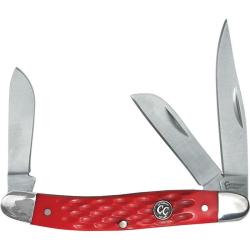 Couteau Cattleman's Cutlery Signature Stockman Red Manche Delrin gaufr&eacute; Rouge Slipjoint CC0001JRD