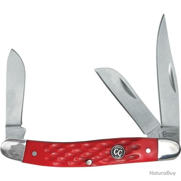 Couteau Cattleman's Cutlery Signature Stockman Red Manche Delrin gaufr� Rouge Slipjoint CC0001JRD