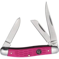 Couteau Cattleman's Cutlery Stockman Pink Delrin Manche Delrin gaufr&eacute; Rose Slipjoint CC0001JPD