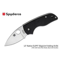 Couteau Pliant Spyderco Lil' Native Slipit Lame Acier CPM S30V Manche G10 Noir USA SC230NLGP