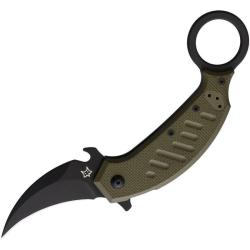 Couteau Pliant Fox Karambit Linerlock Lame Acier N690Co Tranchant Invers&eacute; Manche G10 FOX826OD