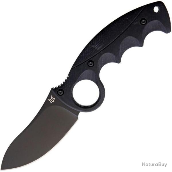 Couteau Fixe Fox Russ Kommer Alaska Hunter Lame Acier 420J2B Manche G10 Noir Italie FOX620B