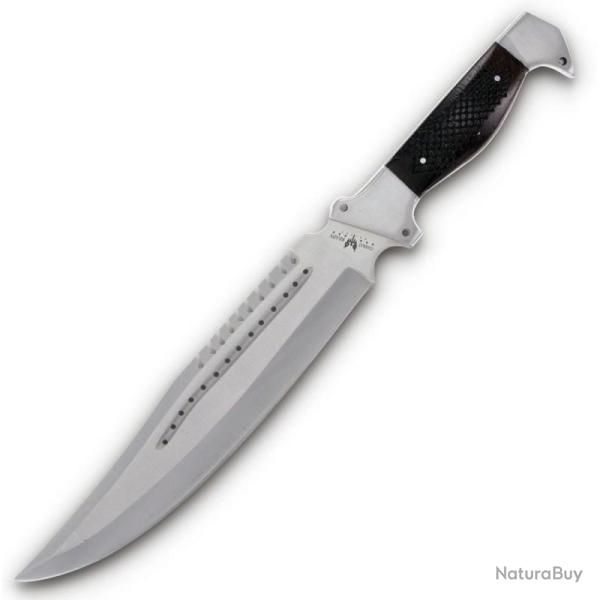 Couteau Fixe Combat Ready Big Bowie Survival Lame Inox Manche Bois Damier �tui D�di� CO050