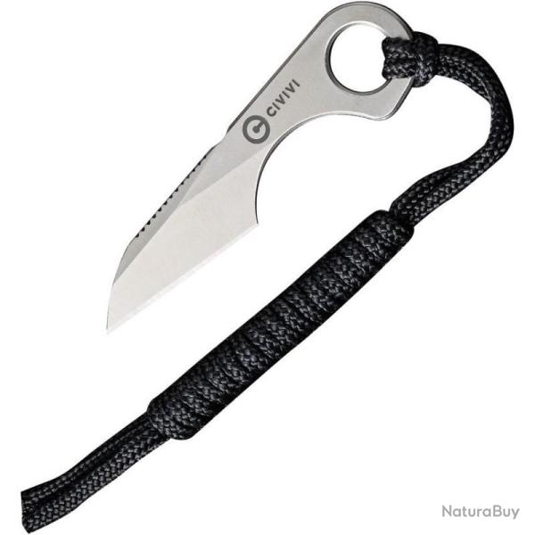 Couteau Fixe Civivi Gramis Lame Acier 14C28N Manche Acier Squelette �tui Kydex CIVC230042