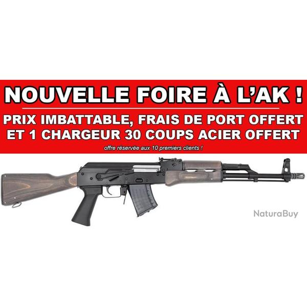FOIRE AK - WBP AK JACK DELUXE BLACK WOOD CANON CHROM� CAL.7.62x39 + 1 CHARGEUR 30 COUPS OFFERT !