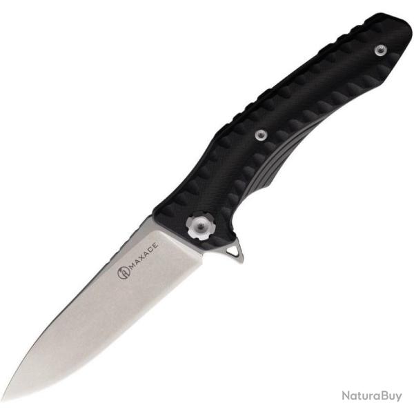 Couteau Pliant Maxace Zealot 2.0 Lame Acier K110 Manche G10 Noir Linerlock MAXMZ204