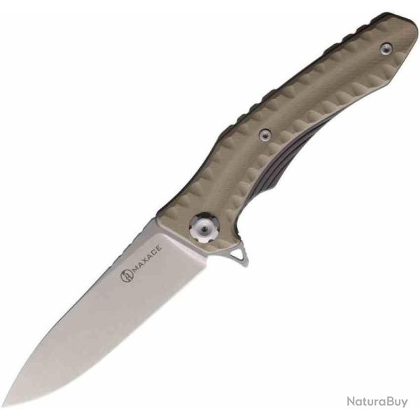 Couteau Pliant Maxace Zealot 2.0 Lame Acier K110 Manche G10 Marron Linerlock MAXMZ206