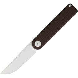 Couteau Pliant Maxace Nebula Lame Blanche Acier MagnaCut Manche Titane Chocolat Framelock MAXOM011B