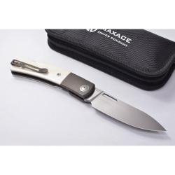 Couteau Pliant Maxace Beetle 2 Lame Acier MagnaCut Manche Os Blanc Verrou Dorsal MAXMM361A