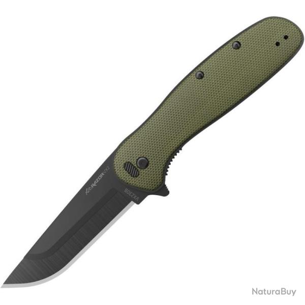Couteau Outdoor Edge Razor VX2 A/O Lame Acier 420J2 Manche G10 Vert Linerlock OEVX230CC