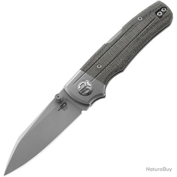 Couteau Pliant Bestech Tonic Lame Acier M390 Manche Titane Micarta Noir Backlock BTKT2204A