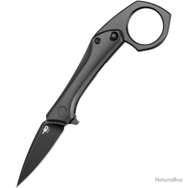 Couteau Pliant Bestech DUCI Lame Acier CPM-20CV Manche Titane Sabl� PVD Noir Framelock BTKT2605C