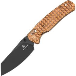 Couteau Bestech Cicada's Wing Lame Acier 10Cr15MoV Noire Manche Inox PVD Cuivre B-Lock BTKMK06S4