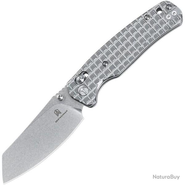 Couteau Pliant Bestechman Cicada's Wing Lame Acier 10Cr15CoMoV Manche Inox Poli B-Lock BTKMK06S5
