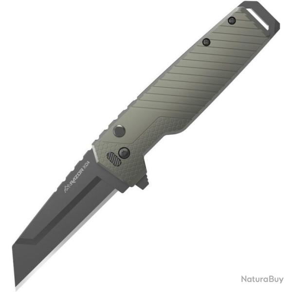 Couteau Outdoor Edge Razor XD4 Lame Acier 420J2 Manche Aluminium Vert Bouton OEXDS430AC