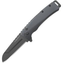 Couteau Outdoor Edge Razor XD3 Lame Acier 420J2 Manche Aluminium Gris Bouton OEXDS330AC