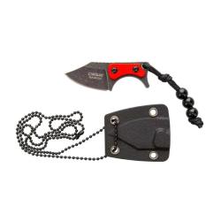 Couteau Fixe Camillus Heater Clip Mini Lame Acier 420 Clip Point Manche G10 Rouge &Eacute;tui Kydex CM21010