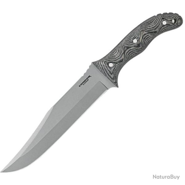 Couteau Condor Belgian Bowie Micarta Lame Acier 1075 Manche Black Etui Salvador CTK182575HC
