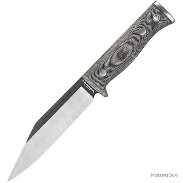 Couteau Condor Sigrun Fixed Blade Lame Acier 1075 Manche Black Etui Black kydex Salvador CTK182355HC