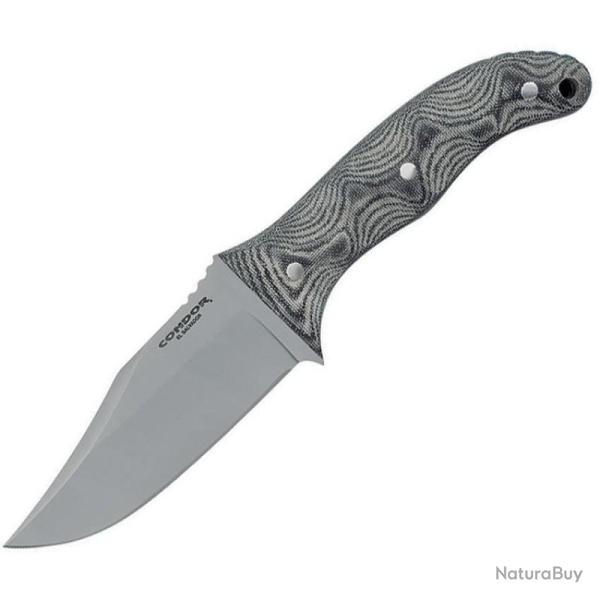 Couteau Condor Little Bowie Lame Acier 1075 Manche Black Etui Black leather belt CTK182145HC