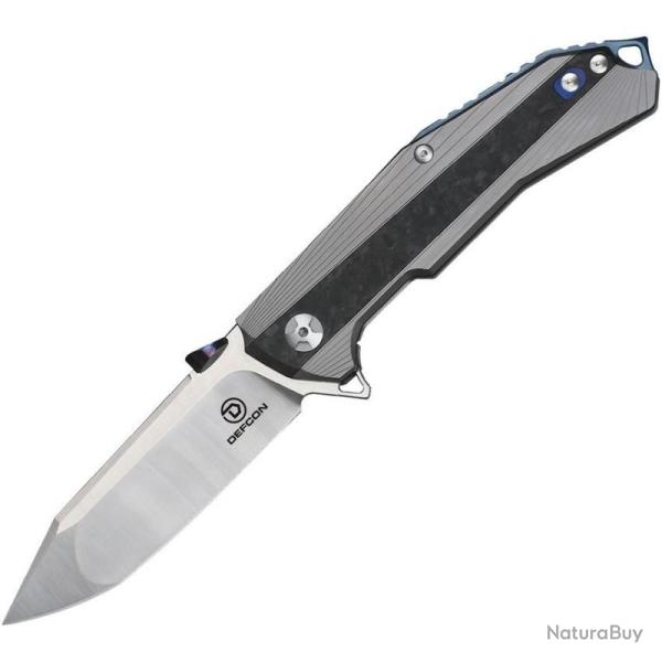 Couteau Pliant Defcon Atlas Lame Acier CPM S35VN Manche Titane Gris Framelock TF5344