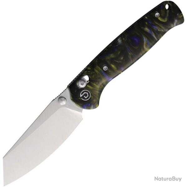 Couteau Pliant Defcon Artifact Lame Acier 14C28N Manche R�sine Bleu Or Axis Lock TD024BKBL