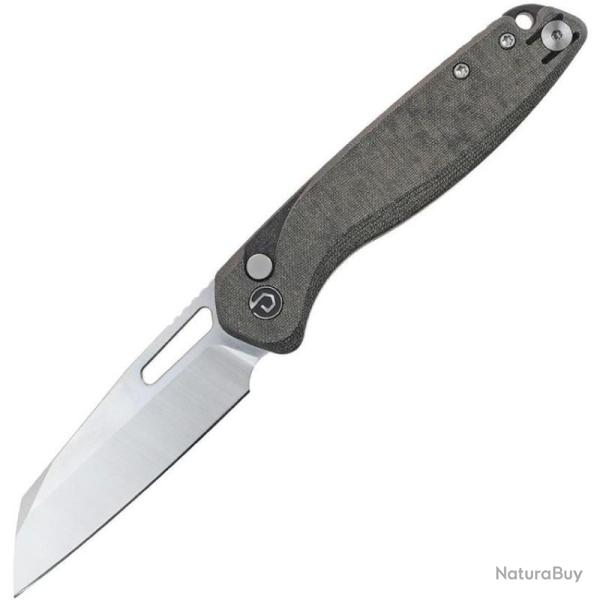 Couteau Pliant Defcon Warhawk Lame Acier 14C28N Manche Micarta G10 Noir Button Lock TD020BK