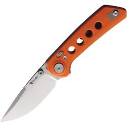 Couteau Reate PL-XT Lame Acier Nitro-V Manche G10 Orange Pivot Lock REA132