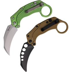 Couteau Reate EXO-K Lame Acier N690 Manche Aluminium Citron Vert Button Lock REA127