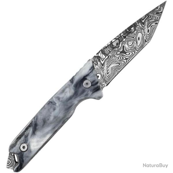 Couteau Fixe Takumitak Bloodstrike Lame Acier 3Cr13 Tanto Manche R�sine Noir �tui Nylon TKF501BKCS