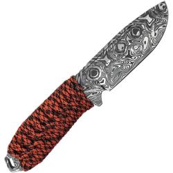 Couteau Fixe Takumitak Takumi Lame Acier 3Cr13 Manche Corde Orange &Eacute;tui Nylon TKF103ORCS