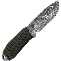 Couteau Fixe Takumitak Takumi Lame Acier 3Cr13 Manche Corde Vert &Eacute;tui Nylon TKF103GNCS