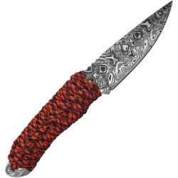 Couteau Fixe Takumitak Nighthawk Lame Acier 3Cr13 Manche Corde Orange &Eacute;tui Nylon TKF101ORCS
