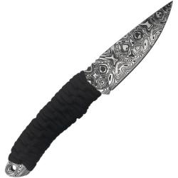 Couteau Fixe Takumitak Nighthawk Lame Acier 3Cr13 Manche Corde Noir &Eacute;tui Nylon TKF101BKCS