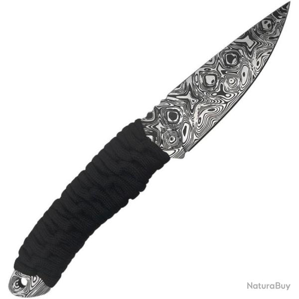 Couteau Fixe Takumitak Nighthawk Lame Acier 3Cr13 Manche Corde Noir �tui Nylon TKF101BKCS