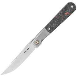 Couteau de Poche Real Steel Barlow RB-7 Lame Acier S35VN Manche Fibre de Carbone Framelock RS7895