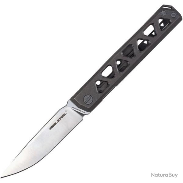 Couteau de Poche Real Steel Burns Lame Acier VG-10 Manche Titane Framelock RS7661S