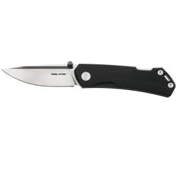 Couteau de Poche Real Steel Luna Maius Lame Acier 10Cr15CoMoV Manche G10 Noir Lockback RS7091EB