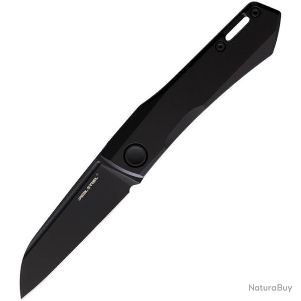 Couteau de Poche Real Steel Solis Lame Acier N690 Noir Manche Titane Slip Joint RS7063B