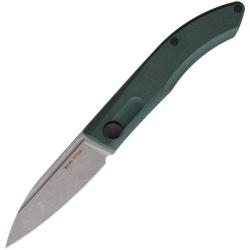 Couteau de Poche Real Steel Stella Lame Acier VG-10 Stonewash Manche G10 Vert Slip Joint RS7054